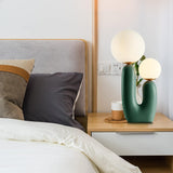 Nightstand Desk Lamp, Creative Nordic Living Room Bedside Bedroom Table Lamp with Light Bulbs, Green