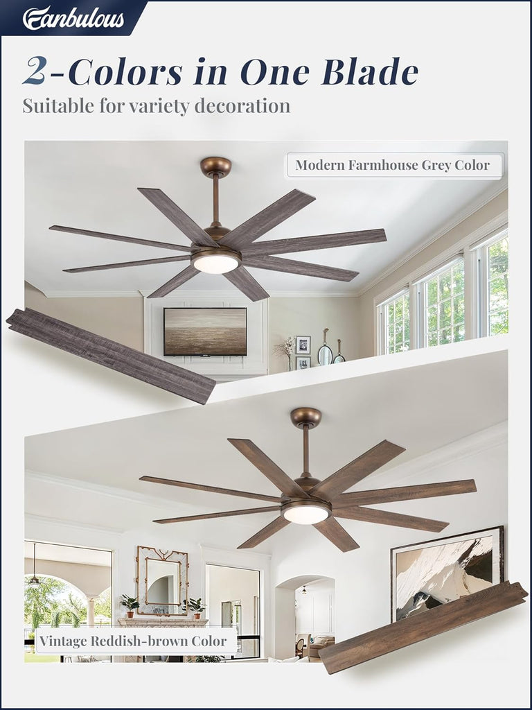 60" Ceiling Fan with LED Light and Remote - Antique Bronze
