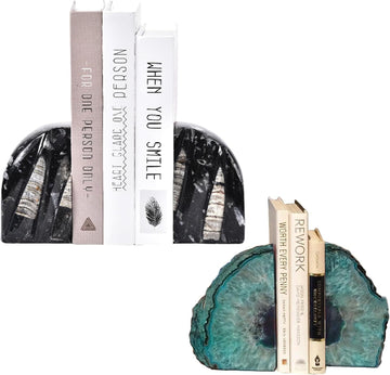 Decorative Stone Bookend Heavy Duty Book Ends Home Office Decor