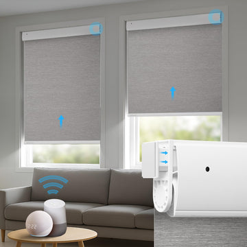 Motorized Blinds, No Drill Automatic Blinds, Cordless Roller Shade, Electric Blinds for Indoor Windows, Grasscloth