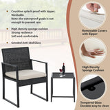 Outdoor 3 Piece Bistro Set Wicker Rocking Chair Rattan Conversation Sets Patio Furniture For Backyard Porch Poolside Lawn A106-B07333F2GF