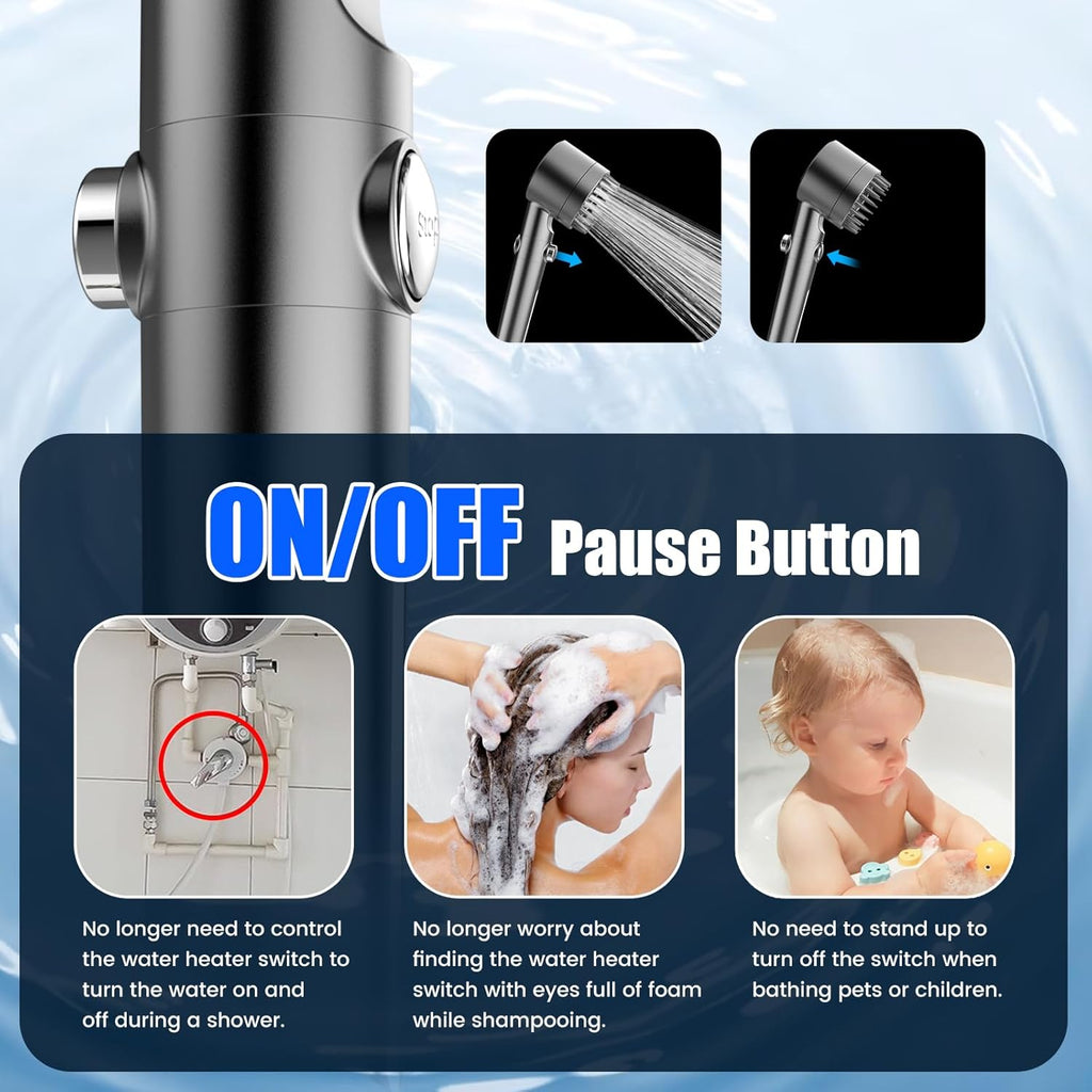 Filtered Shower Head with Handheld, High Pressure Water Flow and Multiple Spray Modes Shower Head with Filter