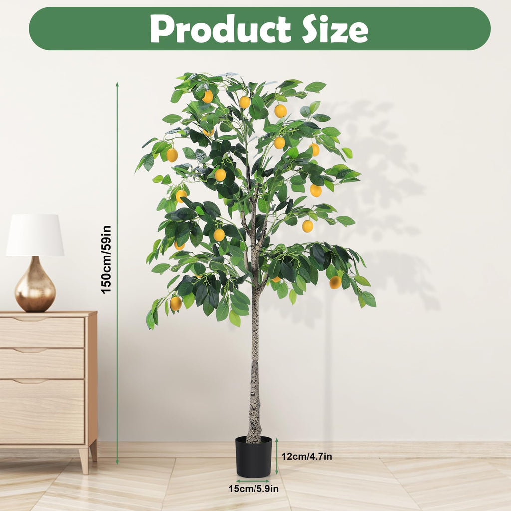 5FT Artificial Lemon Tree, Indoor Outdoor Home Decor