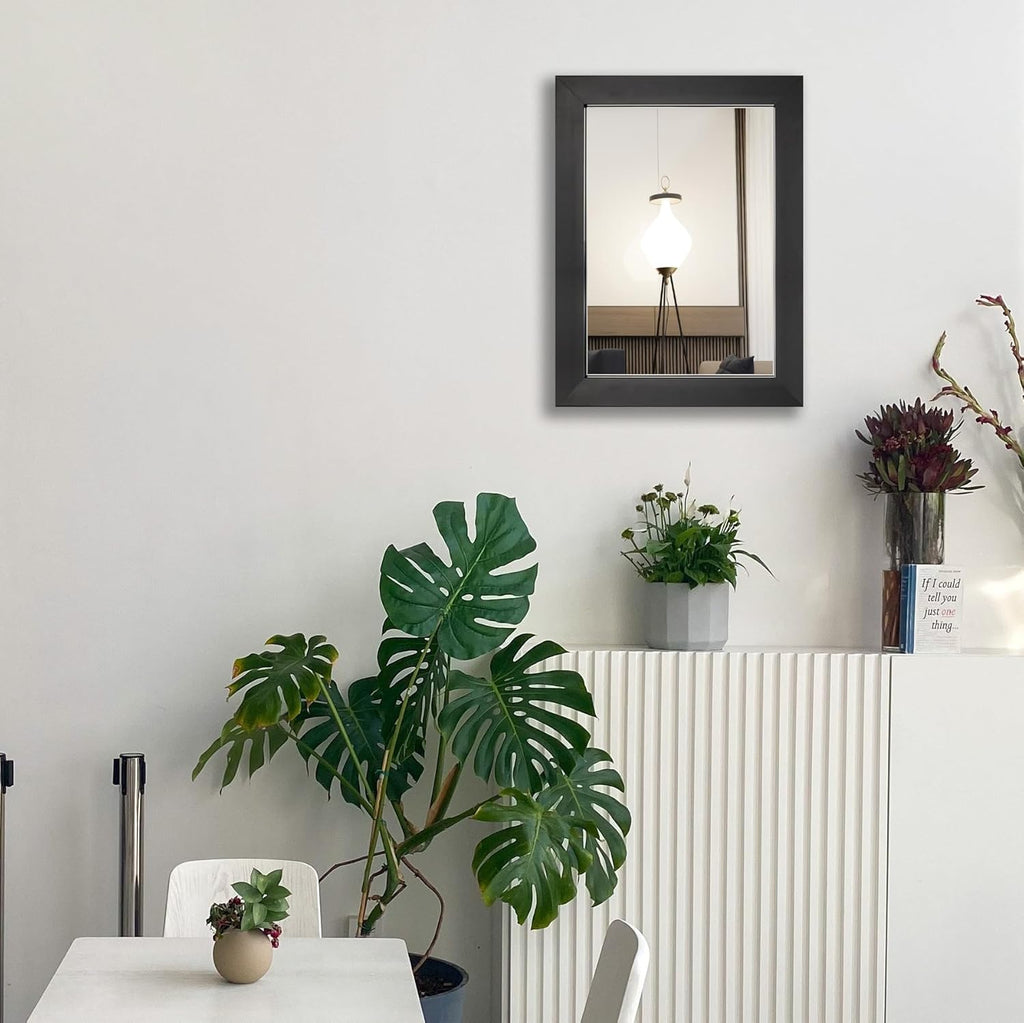 Wall Mirror Rectangle Decorative Mirror 12" x 16" , Black