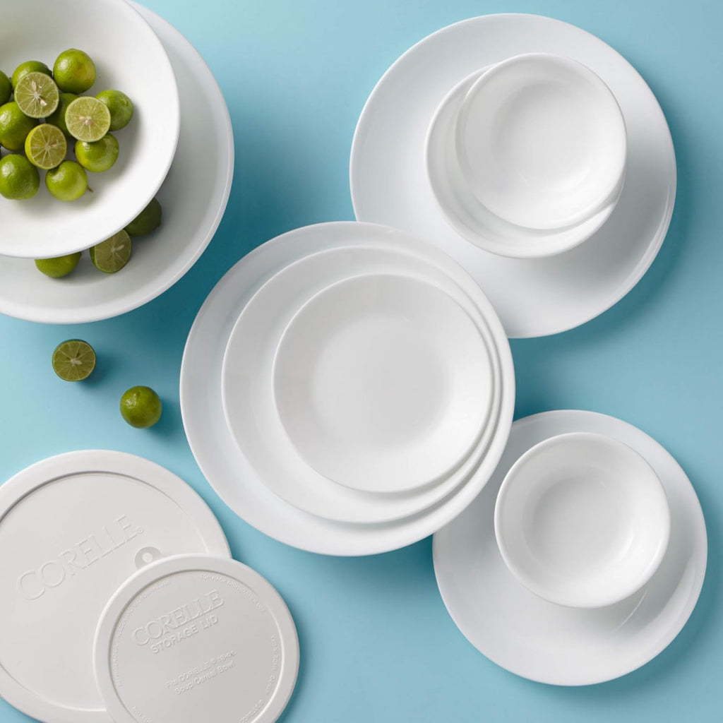 Vitrelle 78-Piece Service for 12 Dinnerware Set, Triple Layer Glass and Chip Resistant