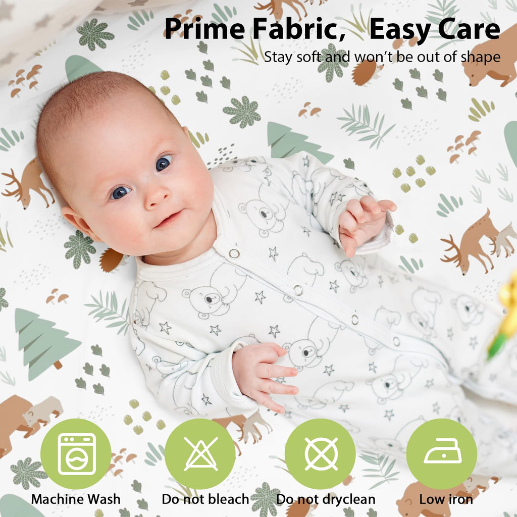 Bedside Bassinet Sheets Boy Fitted, Rectangle 33"x20" 3-Pack