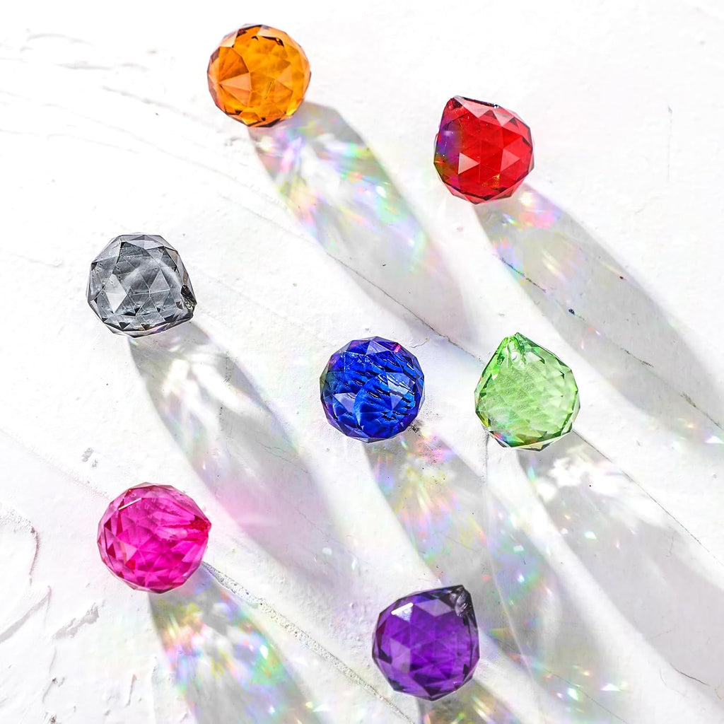 60 Pack Suncatcher Crystals Ball 20 mm Crystal Prism Clear Window Rainbow Hanging Suncatchers for Wedding, Feng Shui