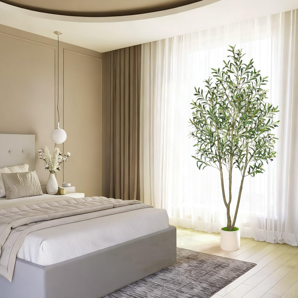 Faux Olive Tree 7FT Tall Olive Trees Artificial Indoor with Planter