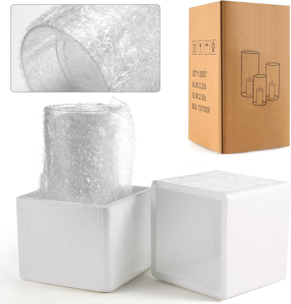 Hurricand Candle Holder 18 PCS, Glass Pillar Candle Holder, Clear Glass Cylinder Candleholder Glass Cylinder Vase for