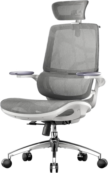 Ergonomic, Desk Chair with 3D Flip-up Armrests, Computer Chair with Dual Back Design and Adaptive Dynamic