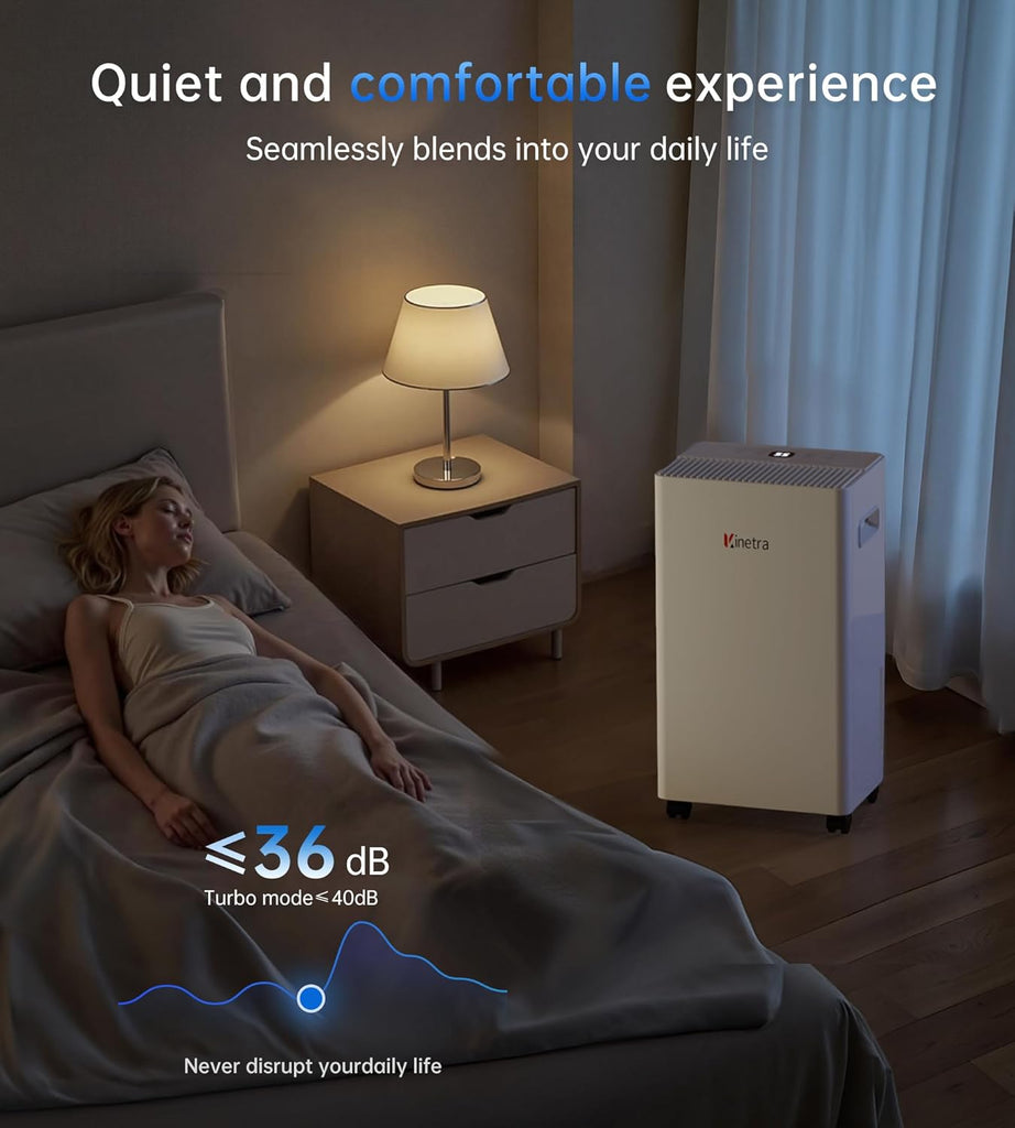 1500 Sq. Ft Dehumidifiers for Home, 30 Pints dehumidifier for Basement with drain hose,Smart APP control, 1.6L Tank