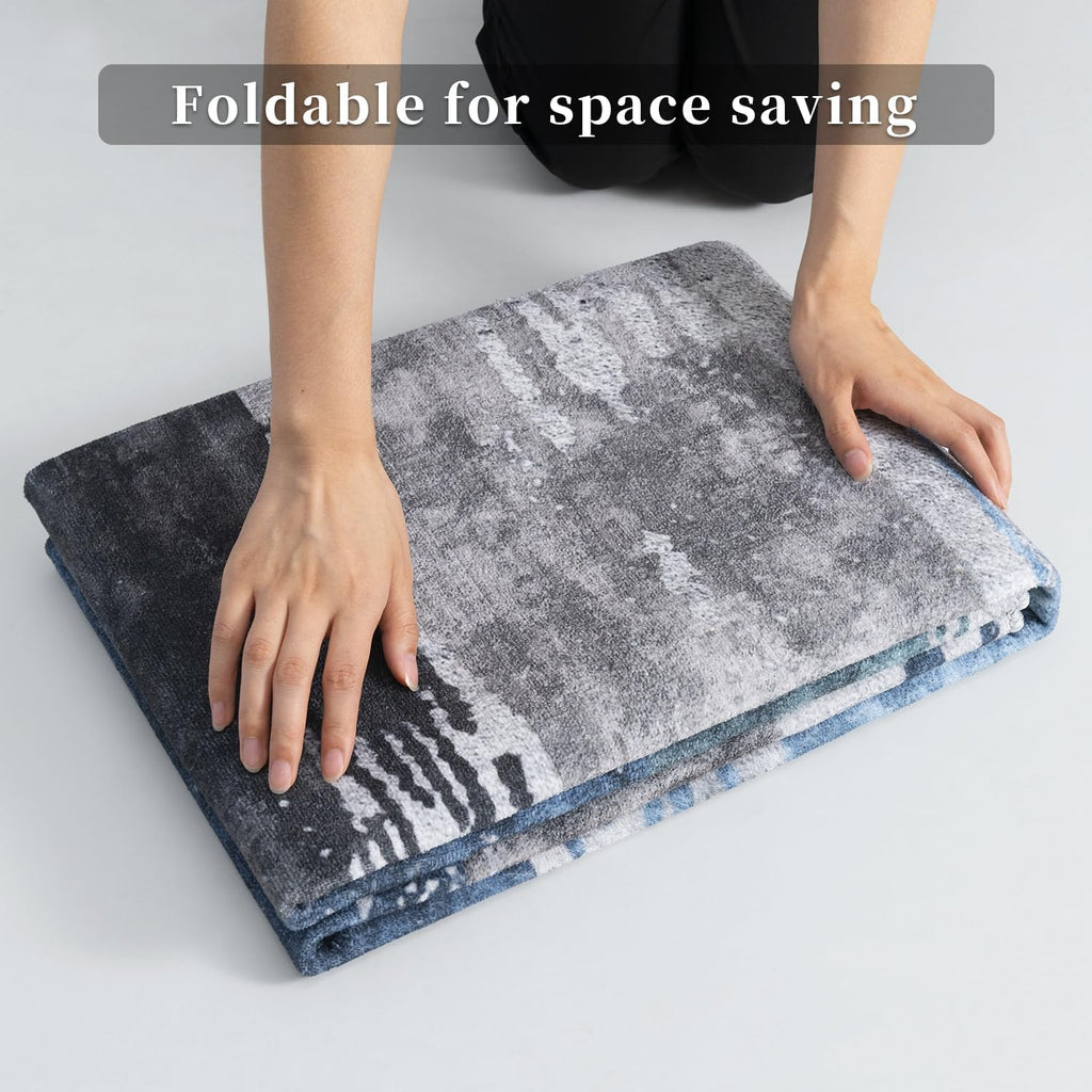 Modern Abstract Rug for Living Room, Machine Washable Area Rug Non-Slip Rug, Low-Pile Contemporary Indoor