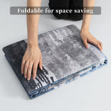 5x7 Washable Modern Abstract Area Rug, Low Pile Non-Slip Carpet for Living Room Bedroom Navy Grey