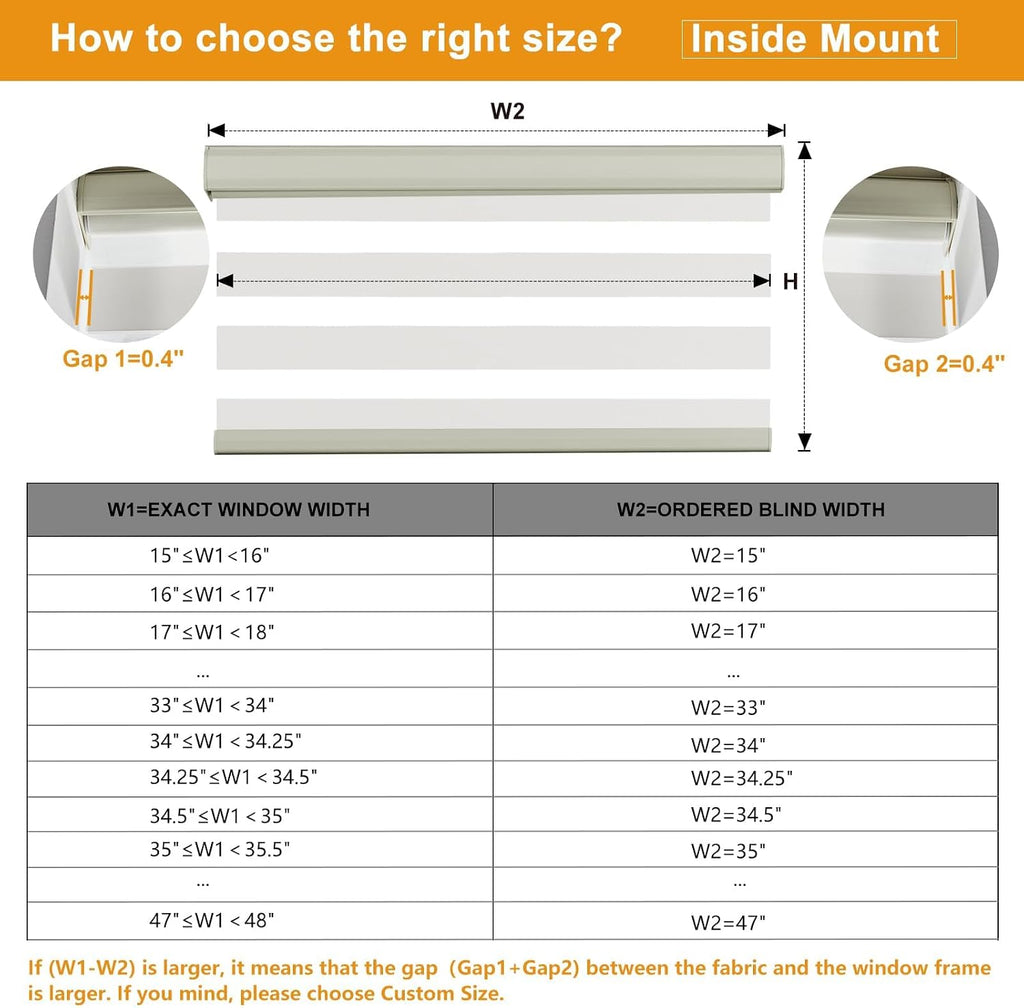 Custom Size Cordless Zebra Blinds for Windows Free-Stop Roller Windows Shades Dual Layer Light Control for Day and