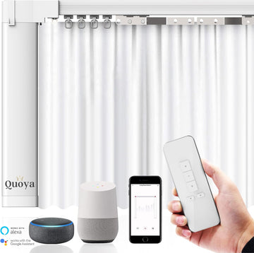 Motorized Smart Electric Curtain Track with Remote - Hidden Brackets, Automatic Curtain Opener, Compatible with Alexa
