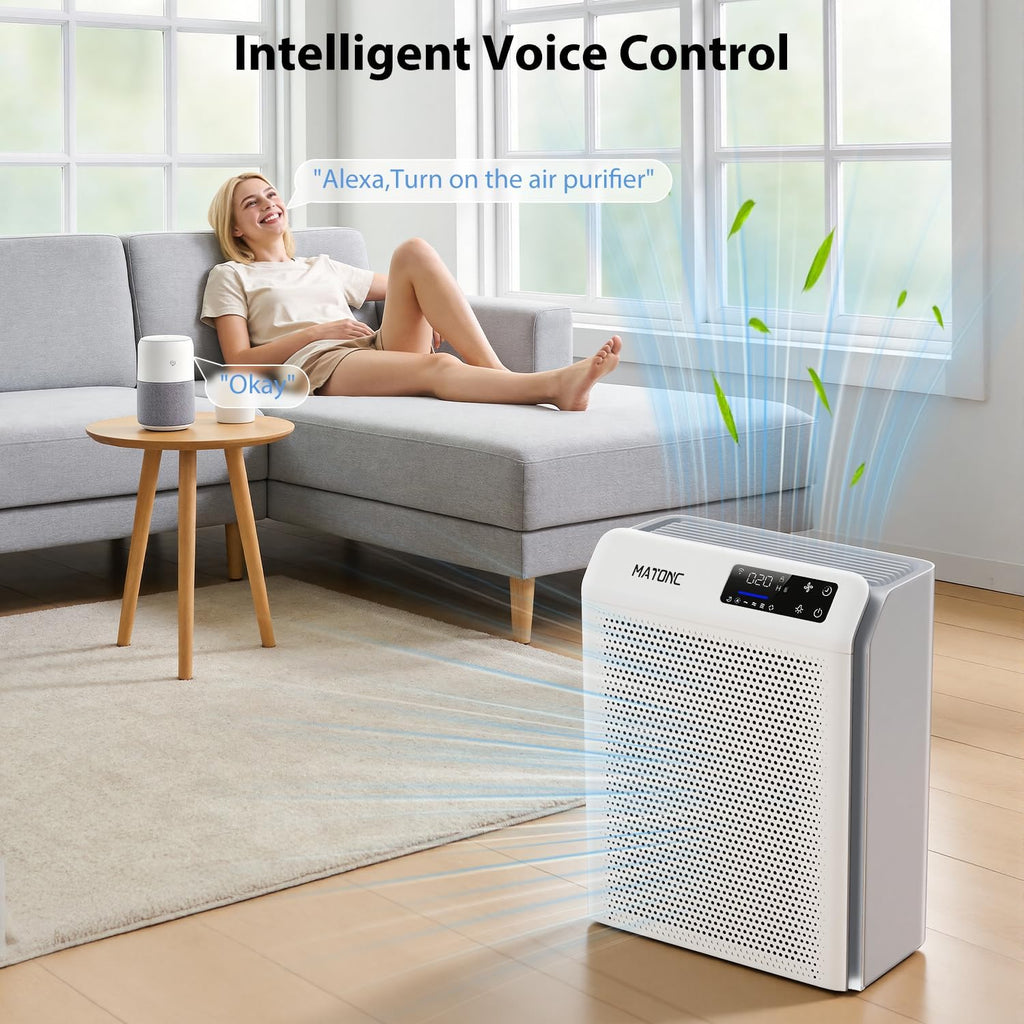 Air Purifier for Home Large Room Up to 3500 Ft², Smart WiFi App Control Air Cleaner with Air Quality