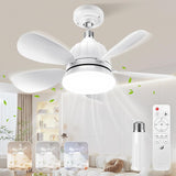 Socket Fan Light with Remote: 18'' Small Ceiling Fans with Lights, 2000 Lumens Dimmable Led Bulb, 3 Colors 3000K-6500K, Easy Install Screw in E26 Base for Bedroom Living Room Kitchen Garage A101-B0DM17J82H