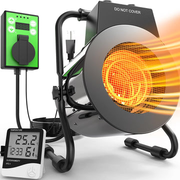 Greenhouse Heater with Thermostat, 1500W Outdoor Heater with Fast Heating