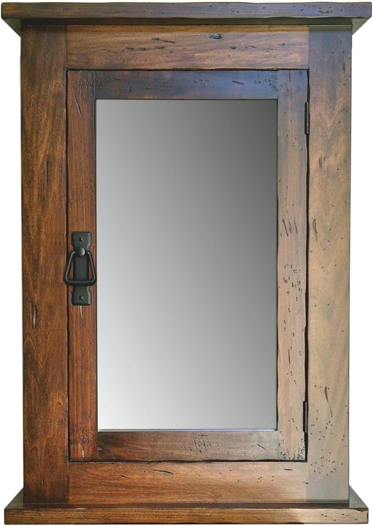 Dijkoo ZyduzscAT NUOTIRUIS Primitive Mission Medicine Cabinet/Surface Mount/Distressed Medium Finish/Solid Wood &