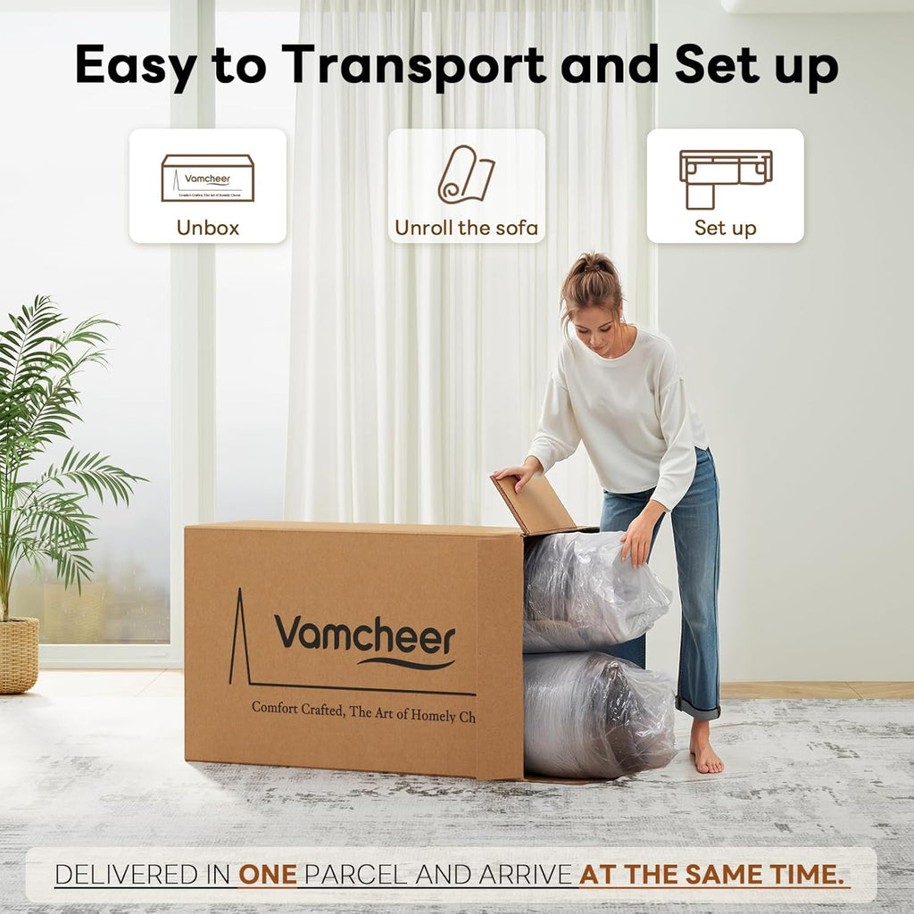 Modular Sectional Sofa - Modern L Shaped Boneless Couch with Deep Seat