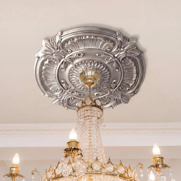 26" OD x 2"ID Lighting Ceiling Medallion PU Decorative Ceiling Fan Chandelier Medallion Round Large 