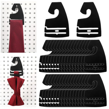 100 Pcs Tie Hangers, Plastic Neck Tie Holders for Display, Black Necktie Hook Hangers for Men Retail Closet, 2.8 x 2