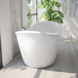 Caspian 60 inch L x 27 inch H White Acrylic Freestanding Bathtub