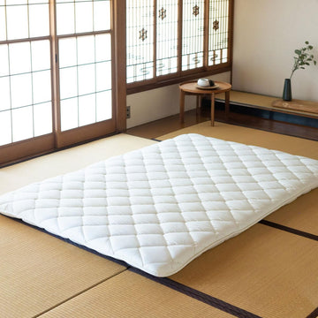 Japanese Futon Mattress Premium Full, Floor Sleeping Mat Tatami Shikibuton Igusa Natural Cotton
