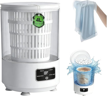 Portable Mini Washing Machine,4L Large Capacity Underwear Washing Machine,With blue Light and Dehydration Function