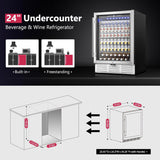 24 Inch Beverage Refrigerator, Beverage Cooler 180 Can Built-in Design