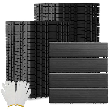 60 Pack Plastic Interlocking Deck Tiles, 60 sq. ft Patio Deck Tile, 12"x12" Indoor Outdoor Non-Slip and Waterproof