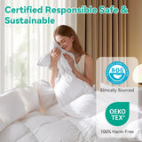 Twin Goose Feather Down Fiber Comforter - Ultra Soft All-Season Down Duvet Insert Fluffy Baffle Box 