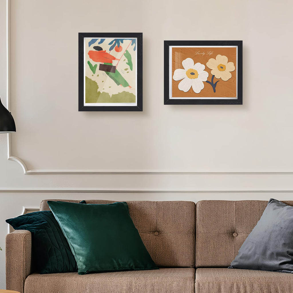 Shadow Box Frame 8x10 - 3 Pack Wood Deep Shadowbox with Glass
