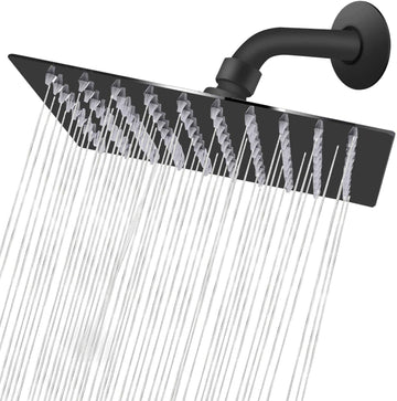 Rain Shower Head, High Flow Stainless Steel Square Rainfall Shower, High Pressure Design, Awesome Shower Experience