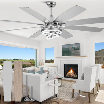 72 Inch Ceiling Fans with Lights, Large Modern Ceiling Fan with Remote Control , Dimmable