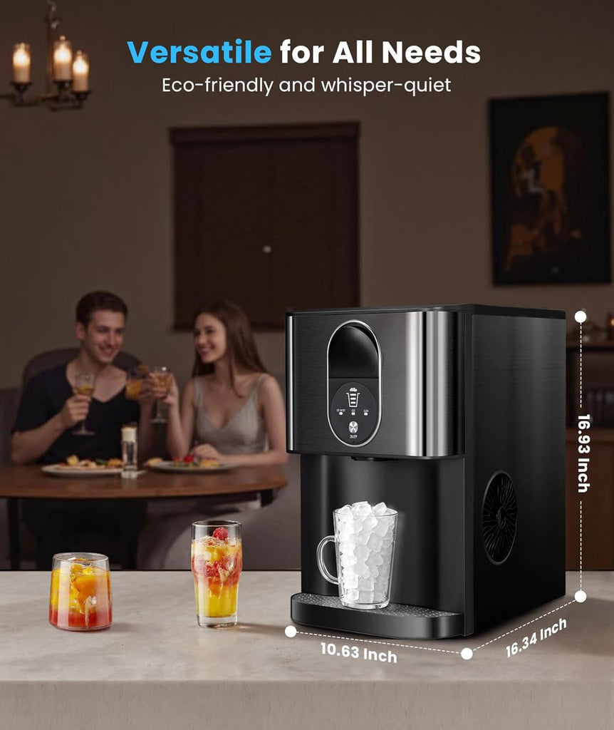Countertop Nugget Ice Maker, 44lbs/24H Nugget Ice Machine Countertop, Chewable Pellet Ice Maker Machine with Ice
