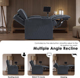 Astronaut Zero Gravity Home Theater Seating Top Grain Leather Recliner Sofa Power Headrest Footrest with Carbon Fiber
