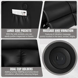 Home Theater Seating,RV Recliner Sofa with Massage and Heat,Manual RV Recliner Loveseat with USB/Cup Holders