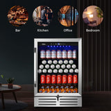24 Inch Beverage Refrigerator Cooler,210 Cans Wide Beverage and Beer Fridge with
