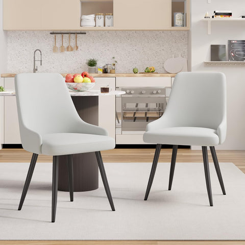Modern Dining Chairs Set of 2, Spacious Dining Room Chairs with Thick Cushion