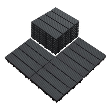 Interlocking Deck Tiles, 27 PCS Outdoor Patio Flooring, 12"x12" Interlocking Decking Tile Outdoor All Weather Use