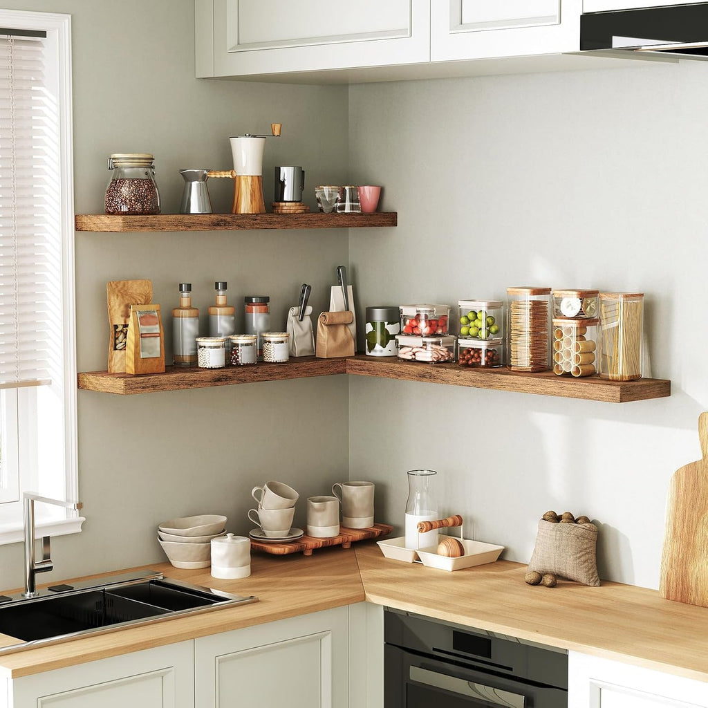 Floating Shelves for Wall, 1.5" Thick Wall Shelf Set of 3 with Invisible Brackets, L31.5 x W7.9 Hanging Shelves