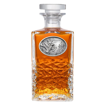 Mallard Duck Heritage Decanter | 25 OZ Liquor Pourer | Expertly Crafted Pewter Glass