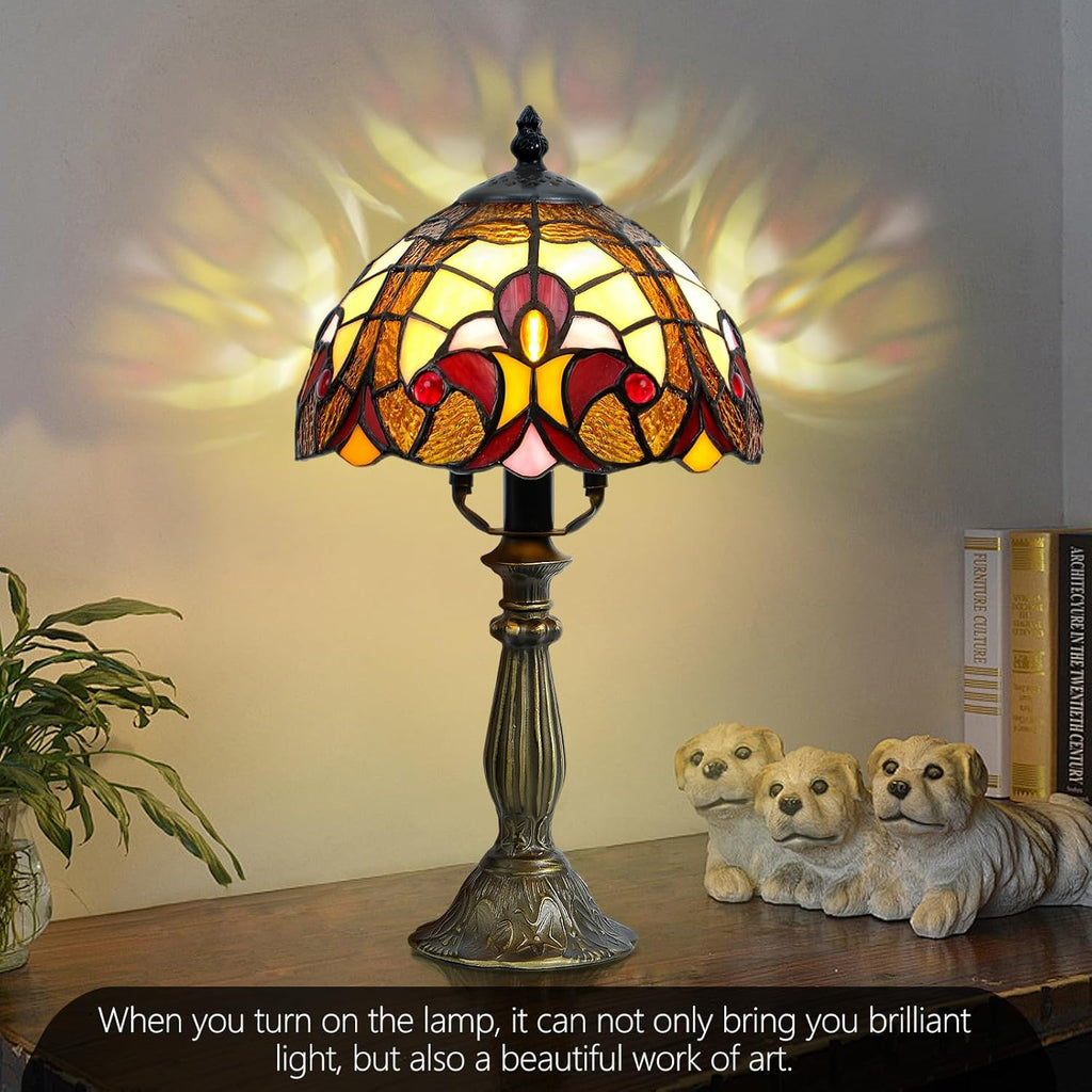 Grand 8-Inch Tiffany Style Table Lamp with E12 Bulb