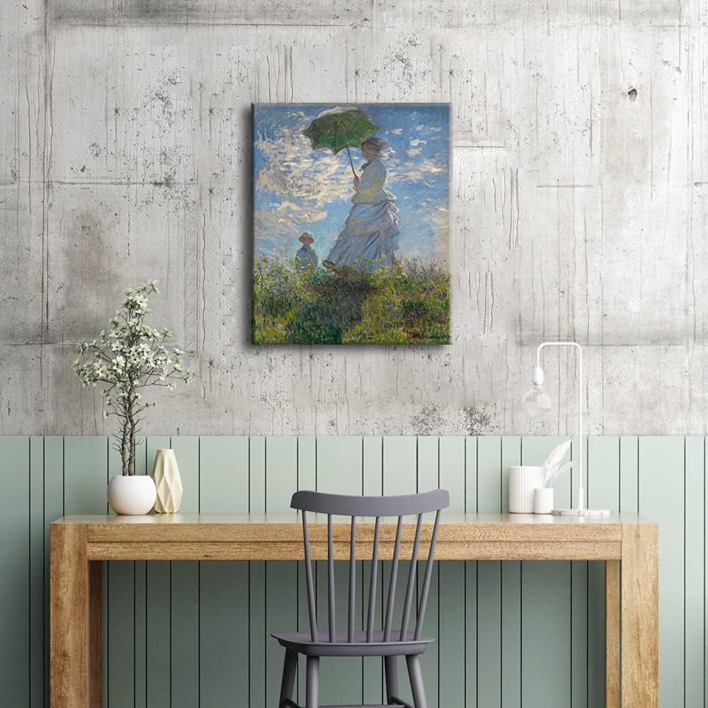 Woman with a Parasol Madame Monet and Her Son Canvas Prints Wall Art of Claude Monet Famous Classic Oil Paintings