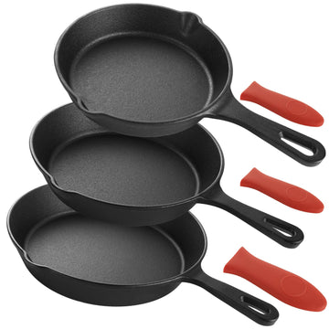Cast Iron Skillet 3 Piece Set, 6 / 8 / 10 Inch