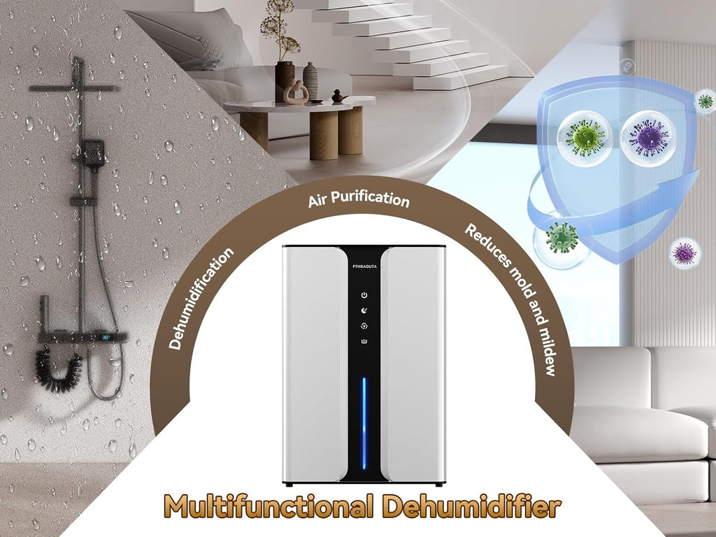 95oz Home Dehumidifier, (950 sq.ft) Quiet dehumidifier for Bedroom Bathroom with Drain Hose
