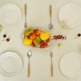 Textured Tablecloth Waterproof Spillproof Lace Trim Rectangle Jacquard Fabric Table Cloth, Kitchen D