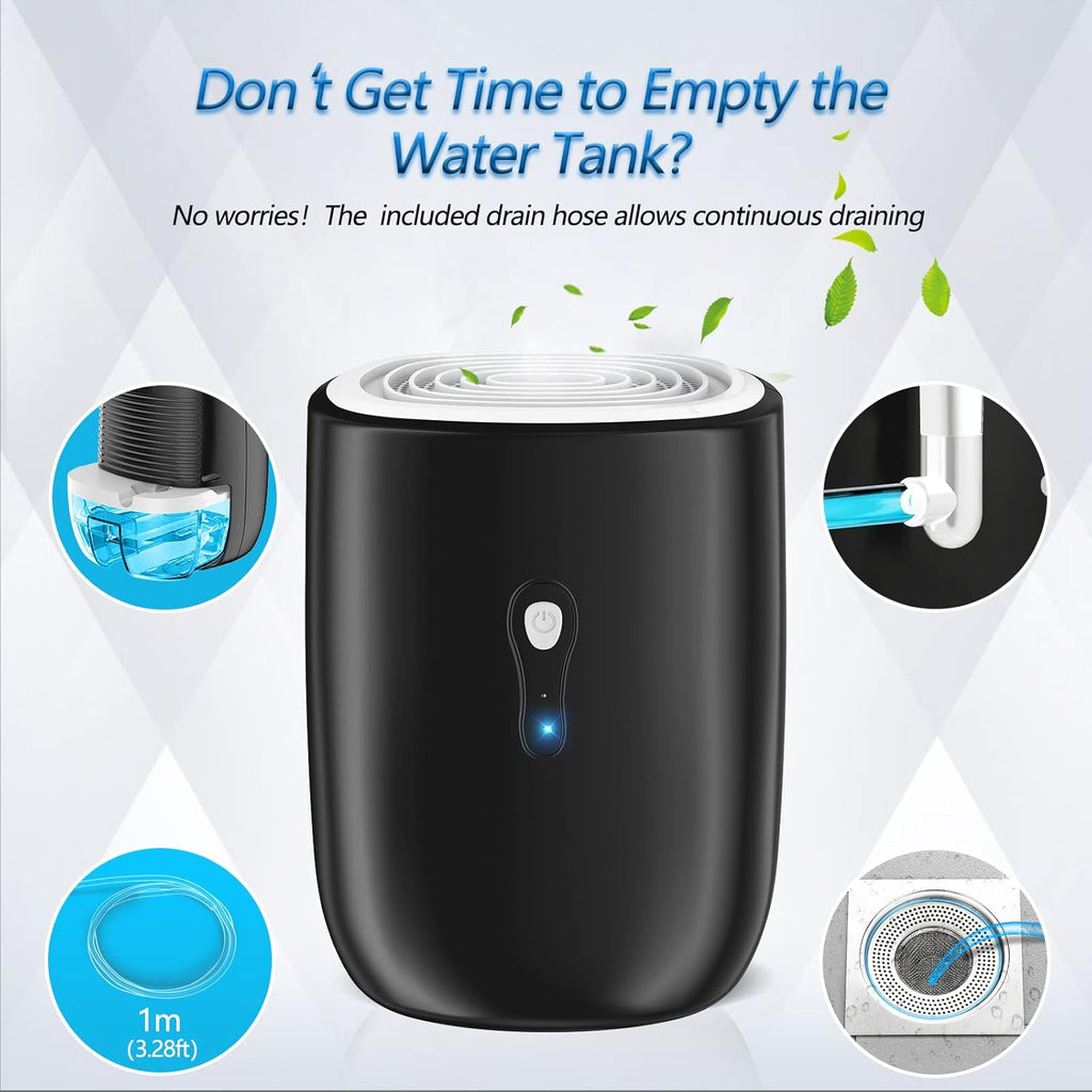 Dehumidifiers for Home 27oz(800ml) Small Auto Shut off Dehumidifiers with Drain Hose