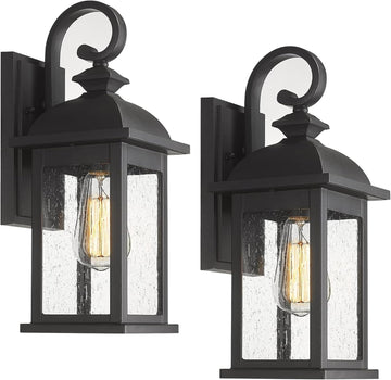 Exterior Wall Sconce, 2 Packs Outdoor Waterproof Wall Lights Fixture, E26 Socket Wall Lantern for Porch